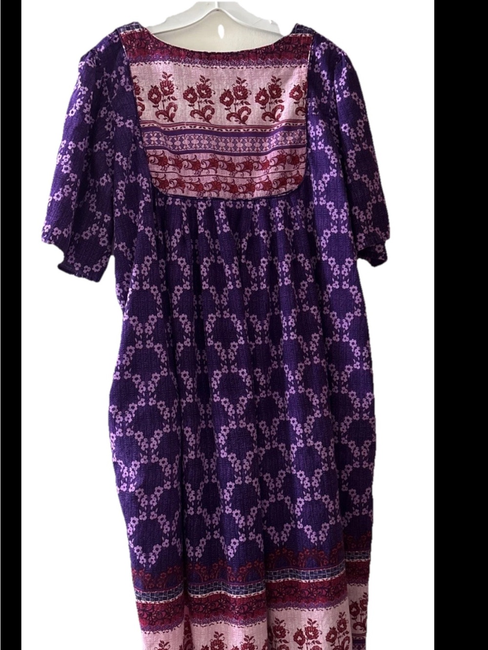 Only Necessities Purple and Pink Floral Button-Front Top